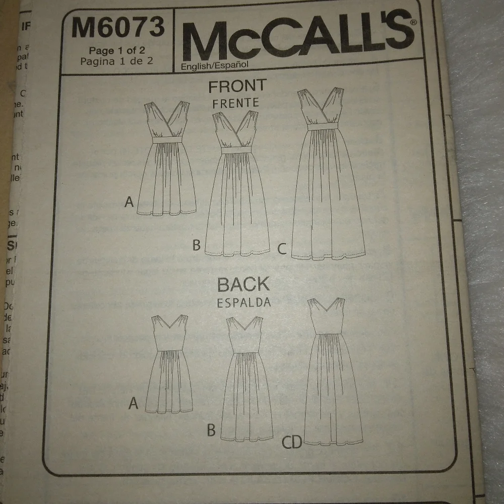 MCCALL'S Sz 18W-24W Misses dress 4 great looks one easy pattern